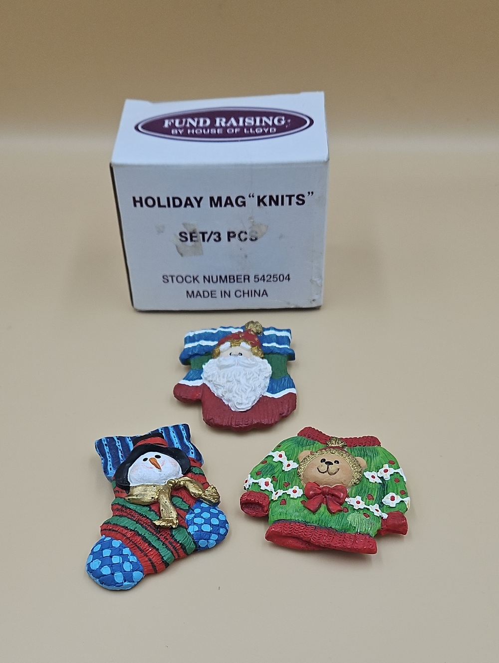 Holiday Knit Character Magnets Set - Vintage